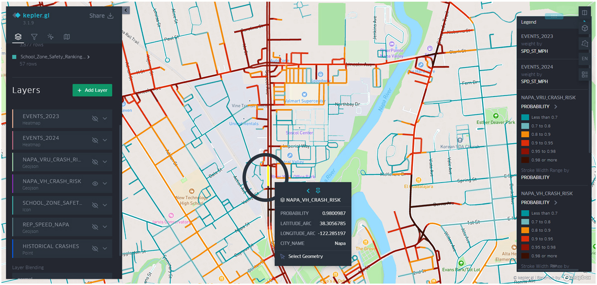 Vehicular Risk Map - Identify high-risk vehicular corridors